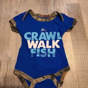 Mossy oak newborn one piece with camo trim